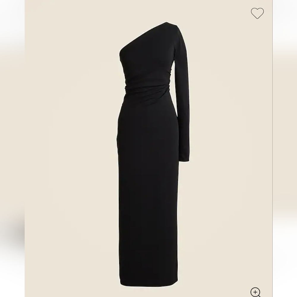 J Crew One-shoulder dress in jersey crepe CF786 Black - Picture 3 of 10